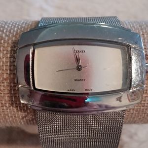 Terner silver watch with silver mesh band